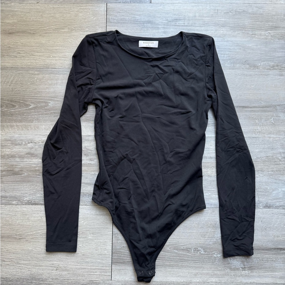 Aritzia Black Long Sleeve Bodysuit